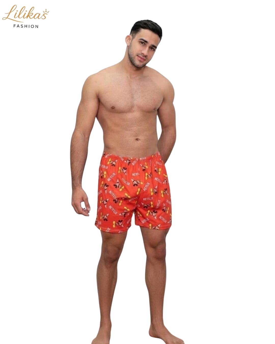 Samba-canção Masculino Laranja — pijama masculino Lilikas Fashion — foto 1 (frente)