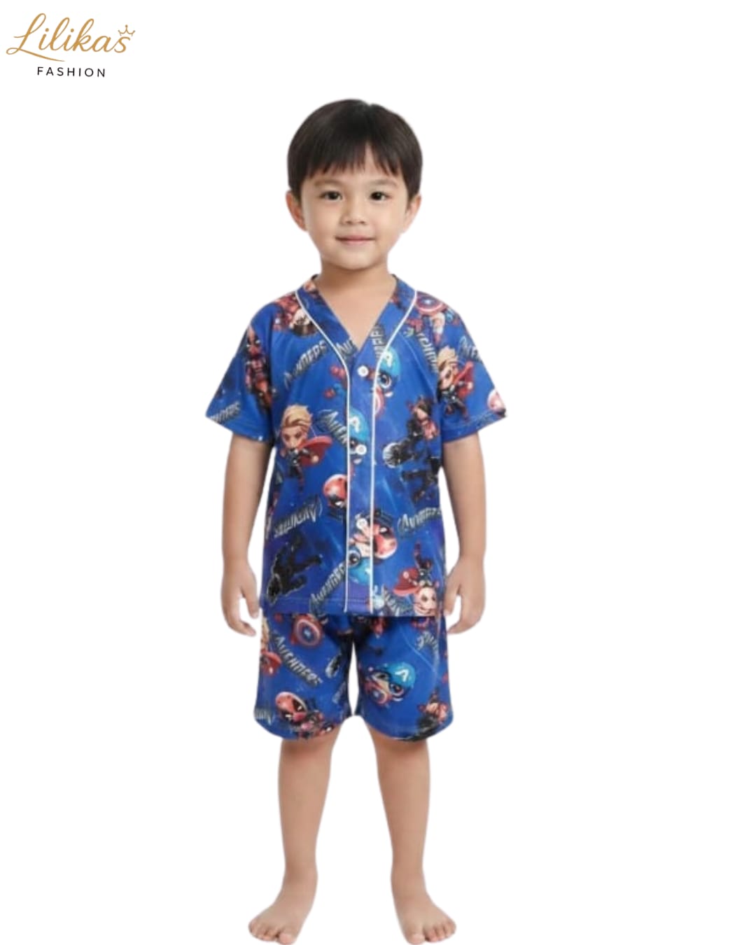 Pijama Infantil Marinho Estampado — pijama infantil Lilikas Fashion — foto 1 (frente)